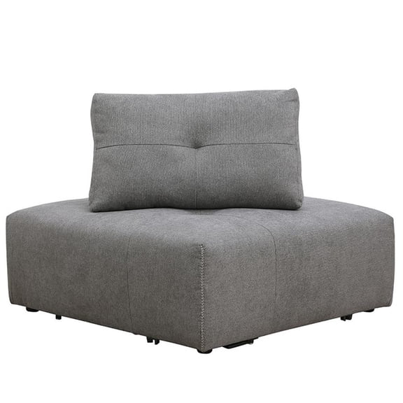 Best Master Maxine Linen Fabric Upholstered Corner Wedge in Gray