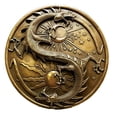 thumbnail image 1 of Maxine Miller Double Dragon Alchemy in Robust Yin Yang Astrology Wall Plaque, 1 of 3
