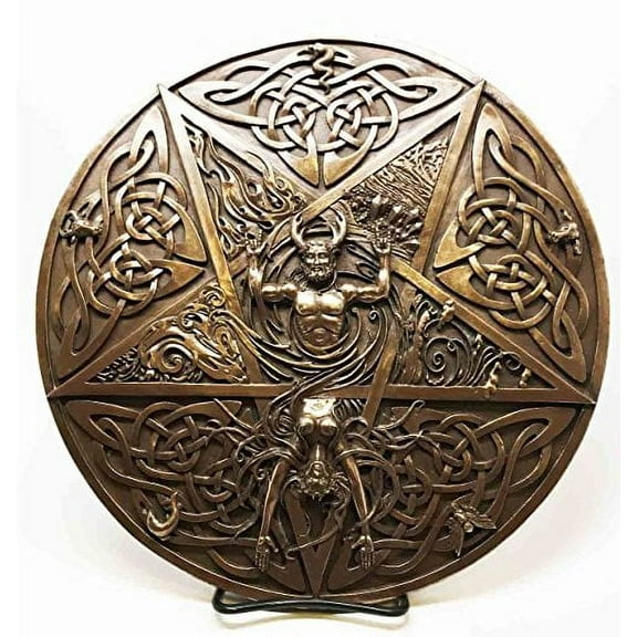 Maxine Miller The Horned God and Goddess Elemental Celtic Knotwork Pentacle Wall Plaque Protection For The Home