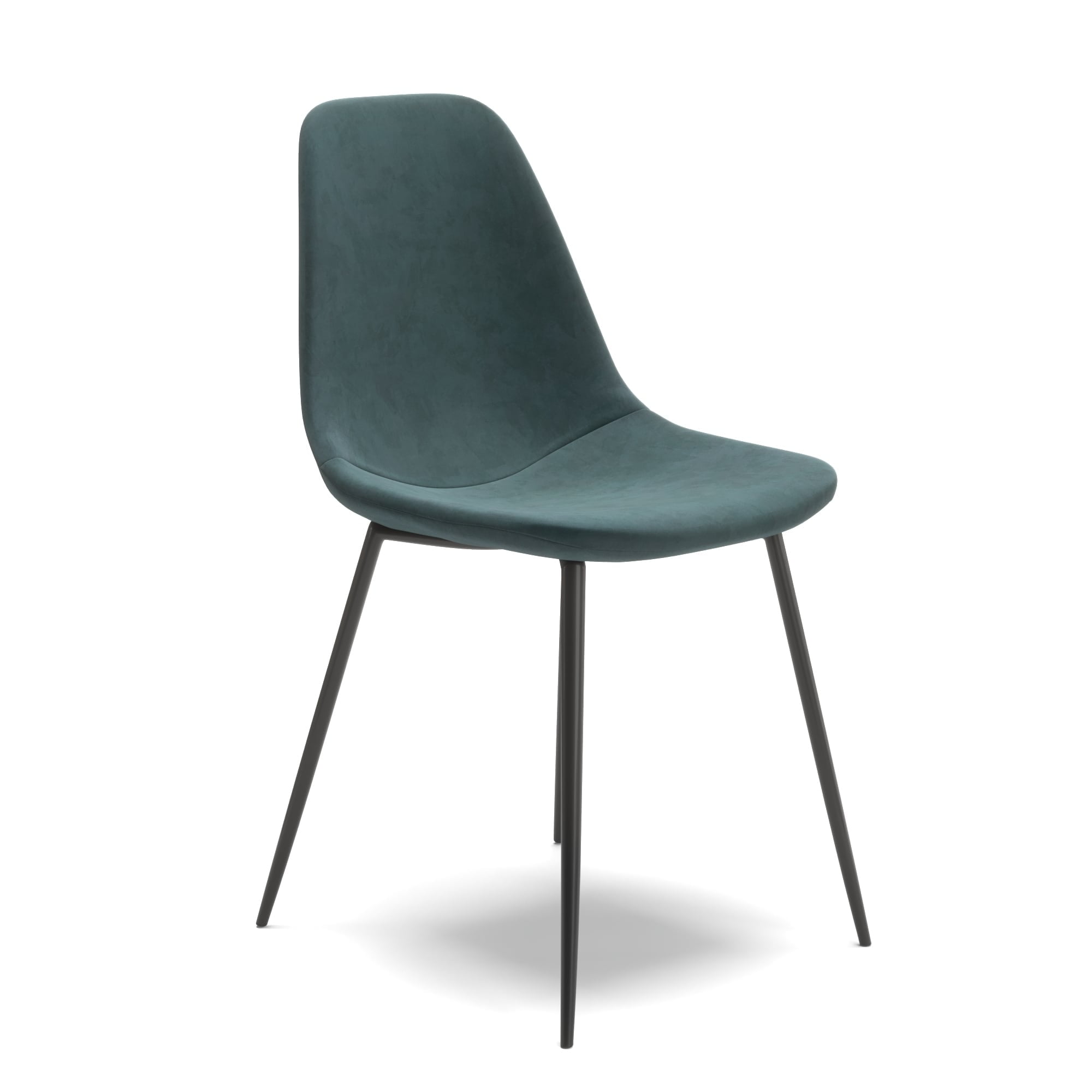 Bella Ocean Velvet High Back Side Chairs with Metal Legs, Set of 2