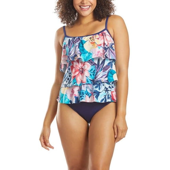 Vintage Garden Triple Tiered Tankini Top