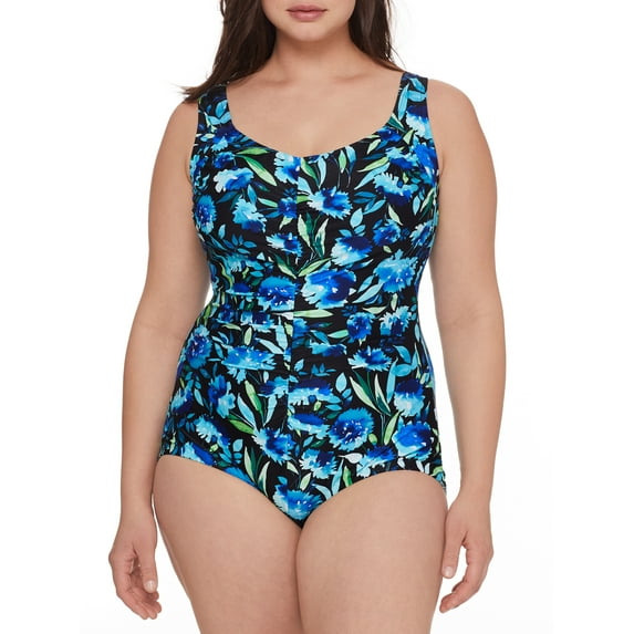 Maxine of Hollywood Womens Plus Size Dandelion Fields One-Piece Style-MW2AA20 Swimsuit