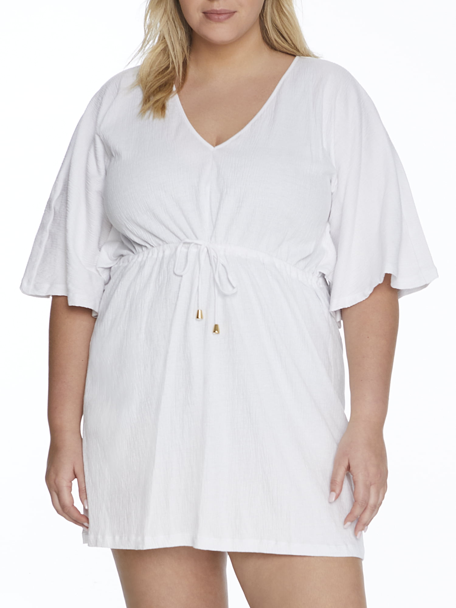 Maxine Of Hollywood Women's Kimono Tunic Swim Cover Up - Flowy Beachwear With Feminine Prints