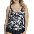 thumbnail image 1 of Maxine of Hollywood Womens Plus Size Shadow Leaves Flutter Tankini Top Style-MW1PL07 Swimsuit, 1 of 2