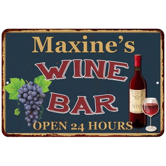 Maxine's Green Wine Bar Wall Decor Kitchen Gift 8x12 Metal 208120043473