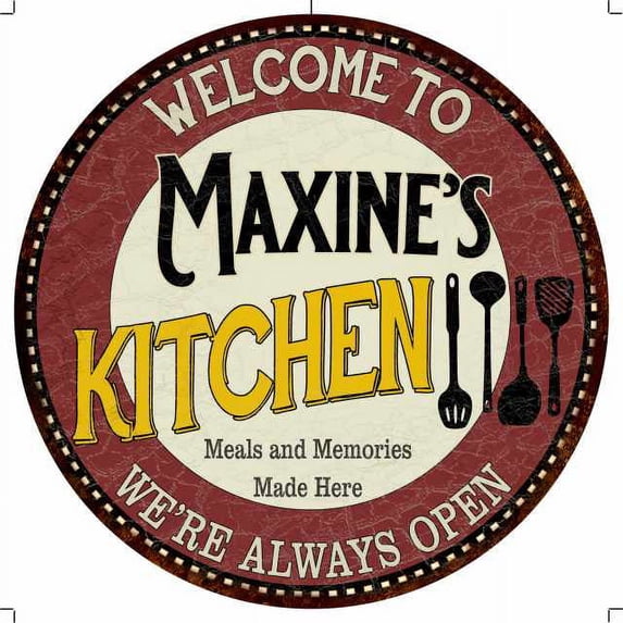 Maxine's Kitchen 14" Round Metal Sign Bar Game Room Wall Déco 100140040256