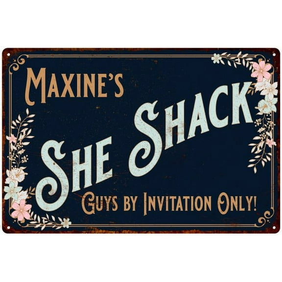 Maxine's SHE SHACK Gift Sign Metal Wall Decor 8x12 Mom 108120060257