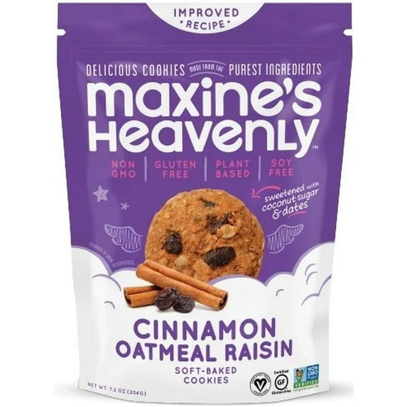 Maxines Heavenly Cinnamon Oatmeal Raisin Cookie, 7.2 Ounce -- 8 per Case.