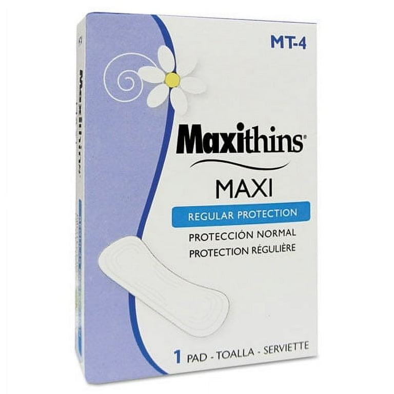 Maxithins Vended Sanitary Napkins #4, Maxi, 250 Individually Boxed Napkins/Carton Maxithins Vended Sanitary Napkins #4, Maxi, 250 Individually Boxed Napkins/Carton