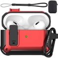 thumbnail image 1 of Maxjoy Military Silicone Case Cover for Airpods Pro 1&2- Secure Lock Keychain, Front LED Visible & Protective Storage Bag, 1 of 6