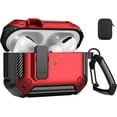 thumbnail image 1 of Maxjoy Military Silicone Case Cover for Airpods Pro 1st Gen- Secure Lock Keychain, Front LED Visible & Storage Bag, 1 of 8