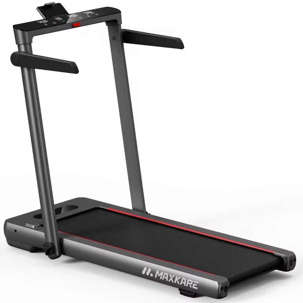 Maxkare 2 in 1 Folding Treadmill 3.0HP 9MPH Walking Running Machine 286LBS Max Capacity Under Desk Treadmill Touch Screen Remote Control Bluetooth