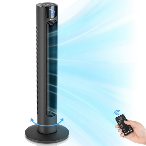 MaxKare 36" Tower Fan, Ultra Quiet 50dB, 24H Timers, No-Light Sleep Screen, Black Standing Floor Fan