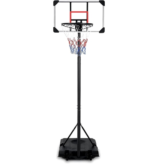 Naipo 28'' Basketball Hoop 5.5ft -7ft Height Adjustable with Wheels Indoor/Outdoor for Youth Red
