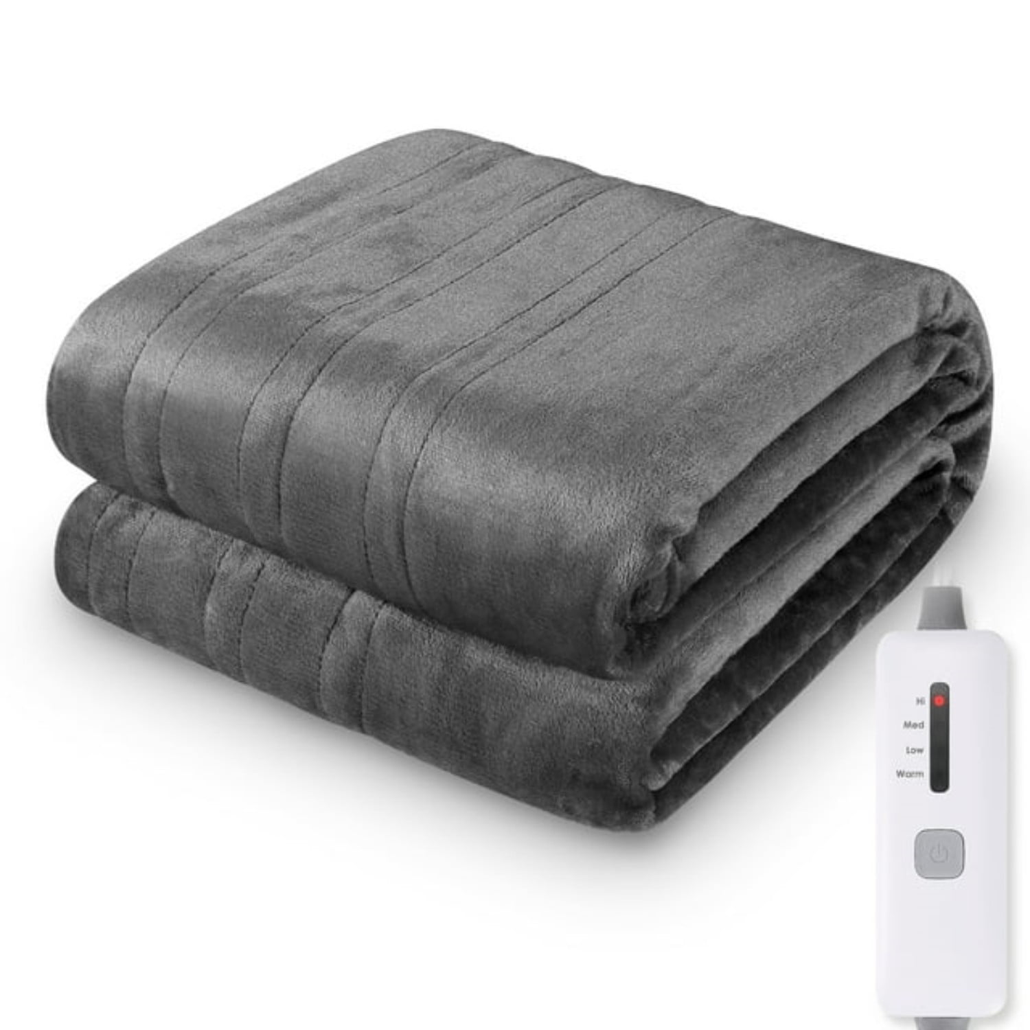 MaxKare Heated Blanket Full Size, Electric Blanket with 6 Heating Levels & 10H Auto-off, ETL Certification, Gray