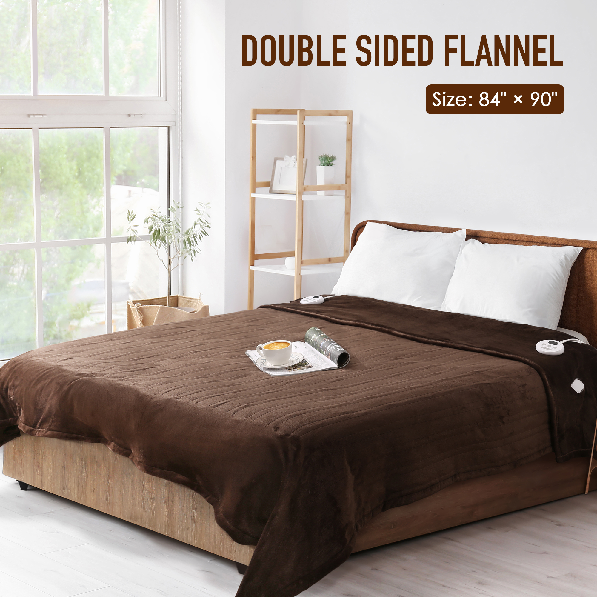 Biddeford 10239032108535 Fleece Electric Heated Blanket Queen Blue