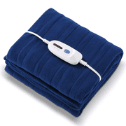 Maxkare Electric Throw Blanket 50" x 60" with 4 Heat Settings & 3 Hours Auto-off, ETL Certification, Machine Washable, Blue
