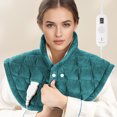 thumbnail image 1 of MaxKare 24"x24"Heating Pad for Neck and Shoulders, Weighted Heating Pad, Green, 1 of 10