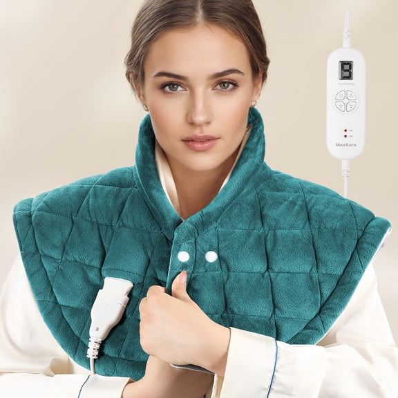 MaxKare 24"x24"Heating Pad for Neck and Shoulders, Weighted Heating Pad, Green