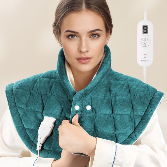 MaxKare 24"x24"Heating Pad for Neck and Shoulders, Weighted Heating Pad, Green