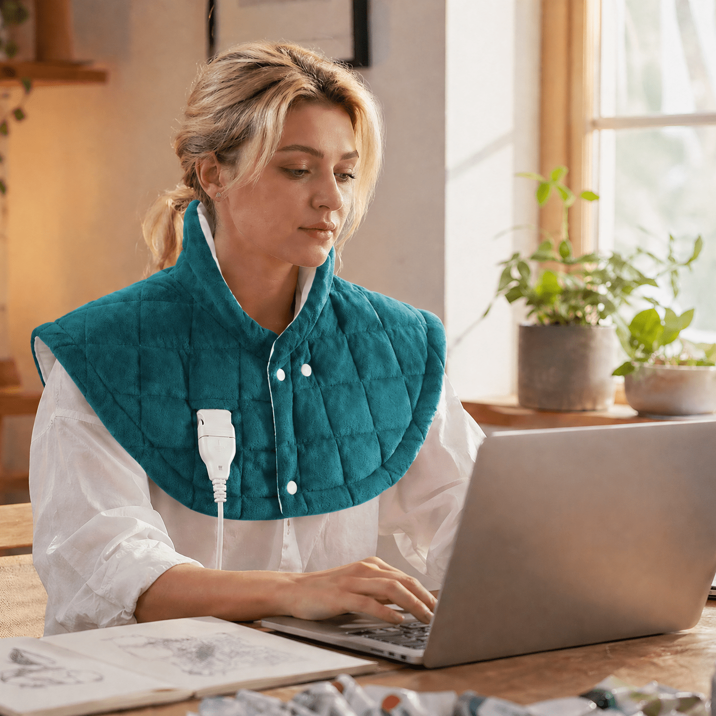 Calming Heat Massaging Weighted Heating Pad Stores