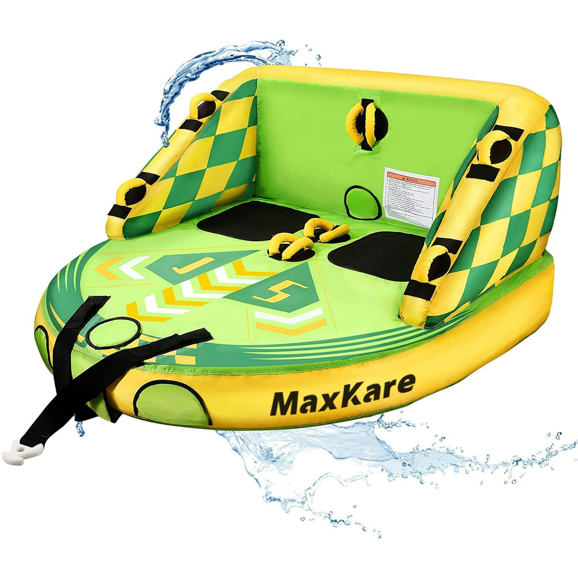 Maxkare Inflatable Towable Tube for Boating Waterskiing with EVA Foam Seat Pads Towables for 1 2 Person Green Shop Black Friday Deals for 2024 Walmart