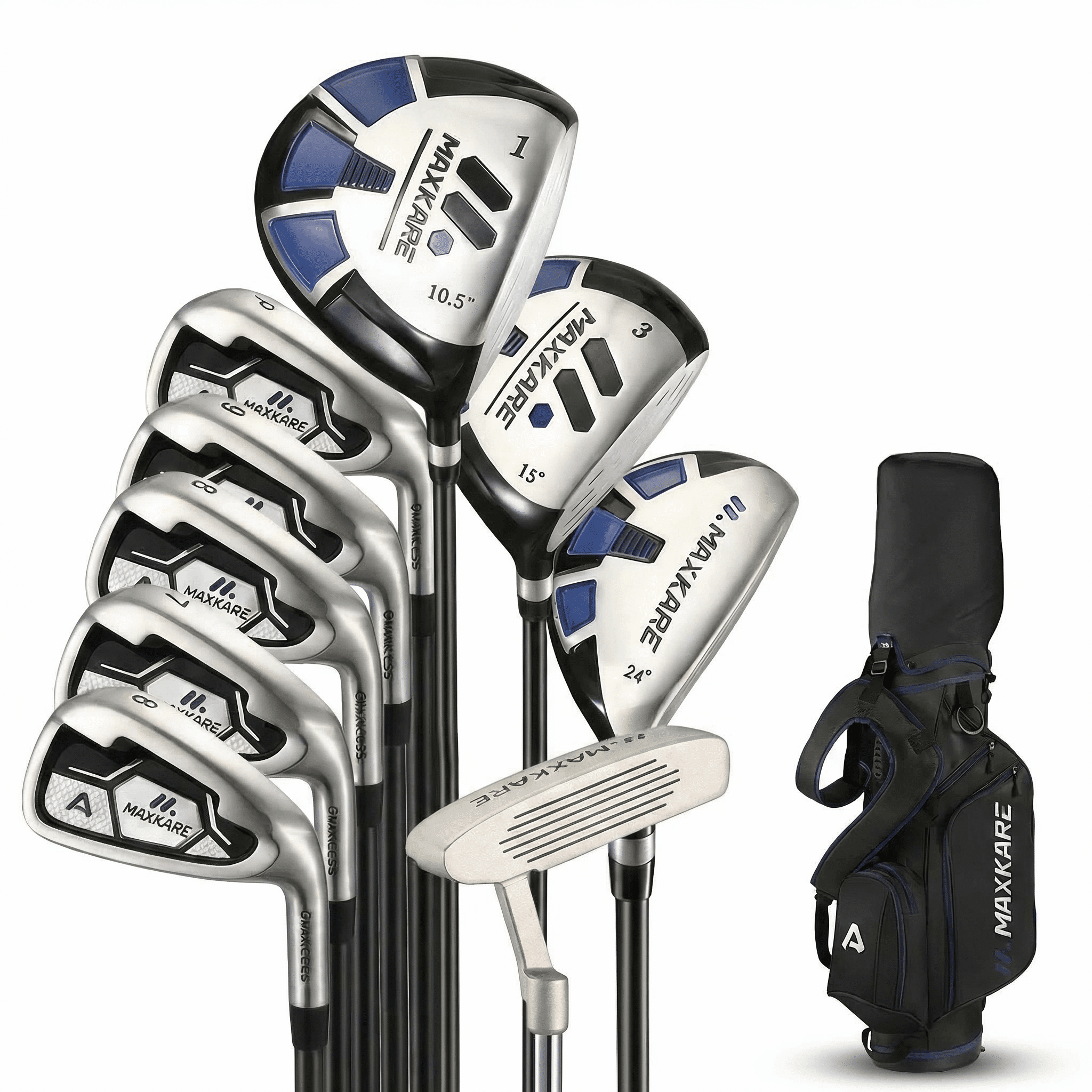 Maxkare Men's Golf Clubs Set 9-piece Complete Set with Bag, Right