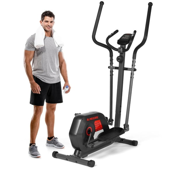 MaxKare Silent Magnetic Elliptical Machine with 14 Resistance Levels for Home, Indoor Stationary Exercise Machine for Office, 15.5IN Pedals, 286lbs