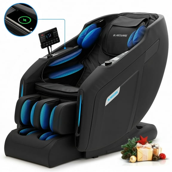 MaxKare Massage Chair Full Body, Zero Gravity, SL-Track Shiatsu Massage with Heat, Voice Control, Bluetooth, Foot Roller, Black