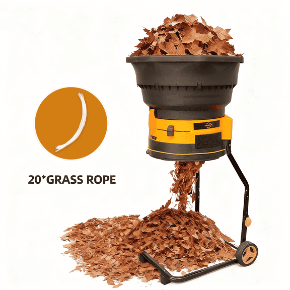 WEWORK 15A Electric Leaf Mulcher, 8400RPM, 18:1 Reduction, 20 Cutting Lines, 1.6 Bushel Bag, for Wet/Dry Leaves, Pine Straw and Grass
