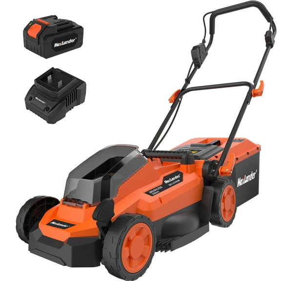 Lawn Mowers Maxlander Electric Lawn Mower Cordless (2-in-1),13 Inch 20V Battery Powered Lawn Mower with Brushless Motor, 5-Position Height Adjustment, 1 pcs 4.0Ah Batteries and Charger Included