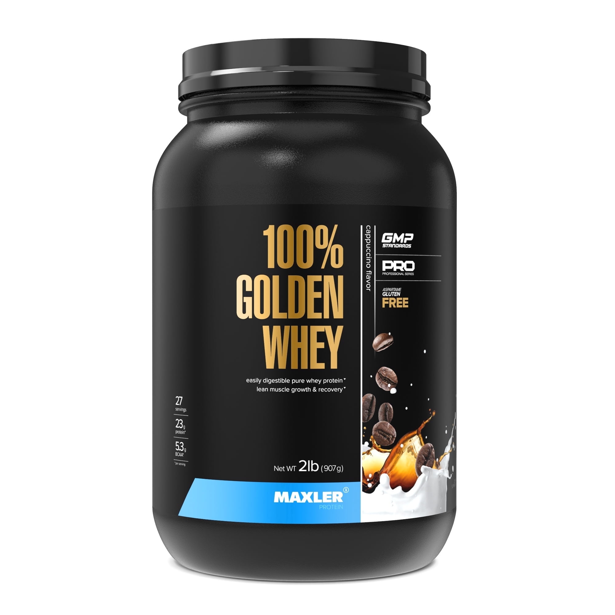 Maxler 100% Golden Whey Protein Powder - Cappuccino 2 lb