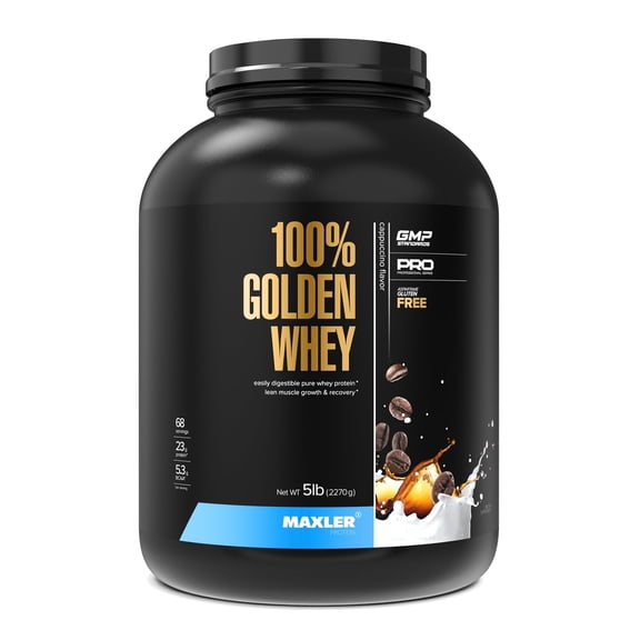 Maxler 100% Golden Whey Protein Powder - Cappuccino 5 lb