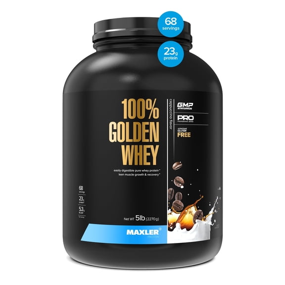 Maxler 100% Golden Whey Protein Powder - Cappuccino 5 lb