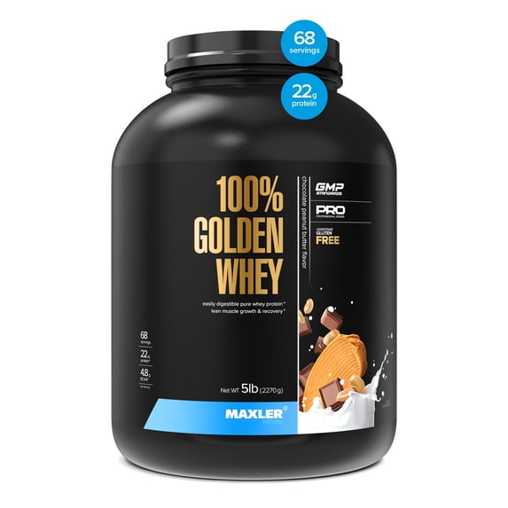 Maxler 100% Golden Whey Protein Powder - Chocolate Peanut Butter 5 lb