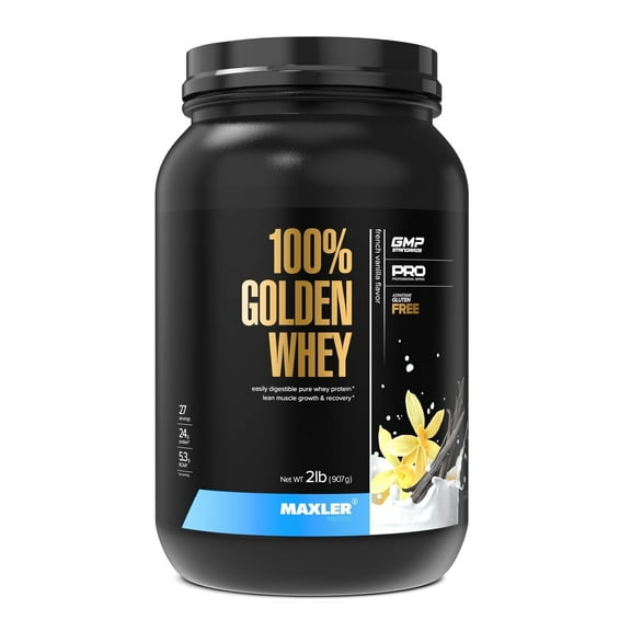 Maxler 100% Golden Whey Protein Powder - French Vanilla 2 lb