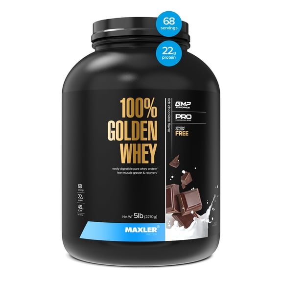 Maxler 100% Golden Whey Protein Powder - Rich Chocolate 5 lb