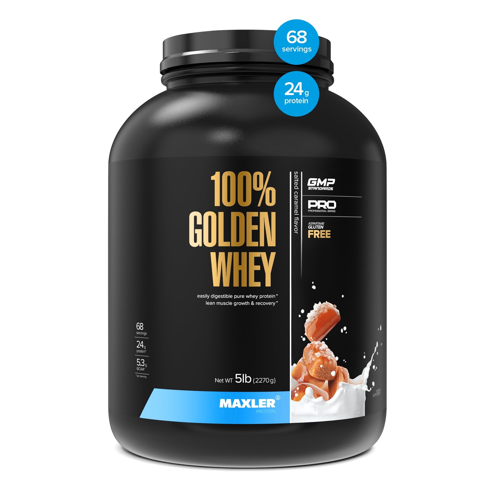 Maxler 100% Golden Whey Protein Powder - Salted Caramel 5 lb