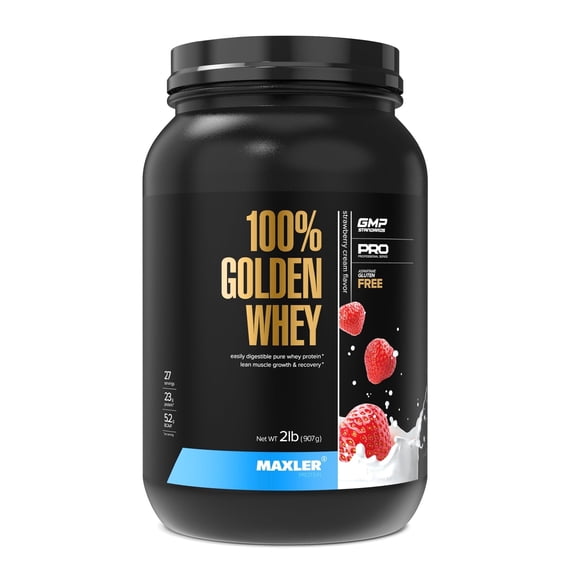 Maxler 100% Golden Whey Protein Powder - Strawberry Cream 2 lb