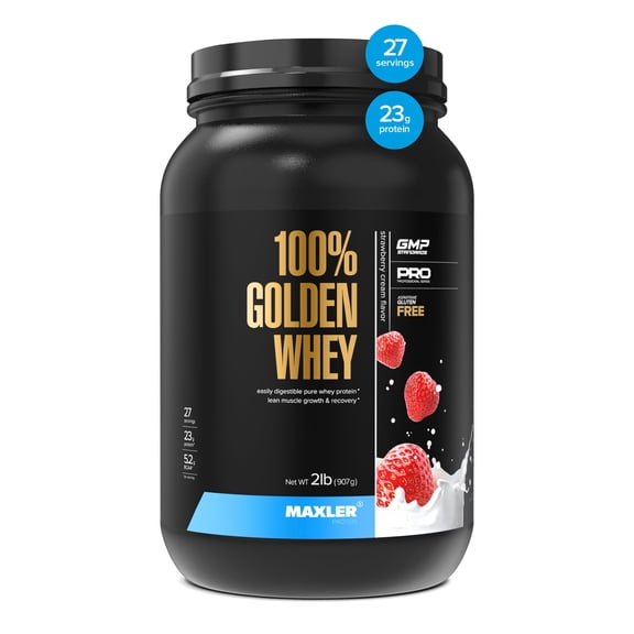 Maxler 100% Golden Whey Protein Powder - Strawberry Cream 2 lb