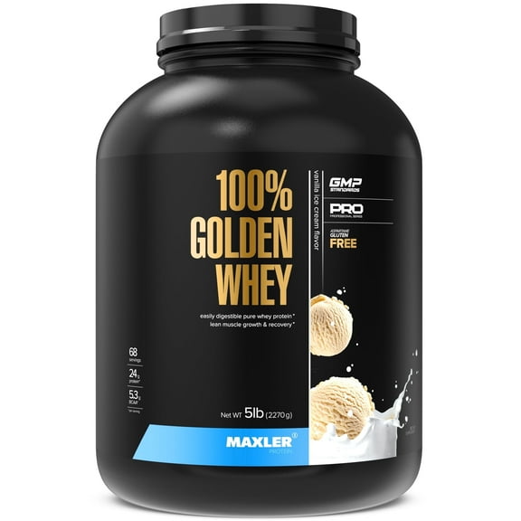 Maxler 100% Golden Whey Protein Powder - Vanilla Ice Cream 5 lb