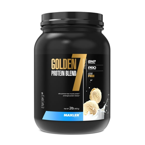 Maxler Golden 7 Protein Blend - Protein Powder for Muscle Gain & Recovery - Vanilla Protein Powder 2 lb