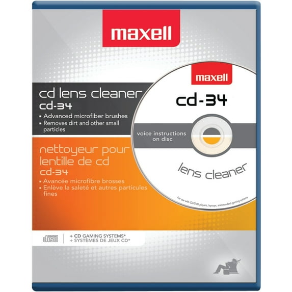 Maxlink Pro CD/DVD CD-34 Laser Lens Cleaner W/ Exclusive Dry Brush System