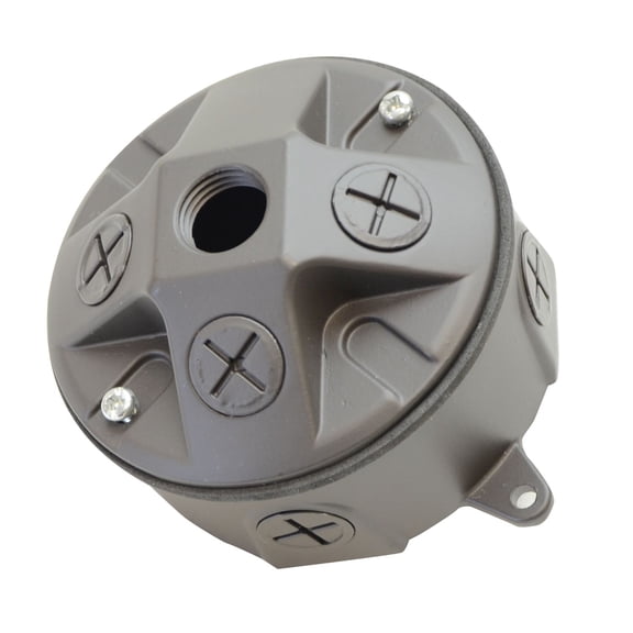 MaxLite 4 Inch Round Junction Box, Bronze, Outdoor Electrical Box for Landscape, Pathway & Area Lighting