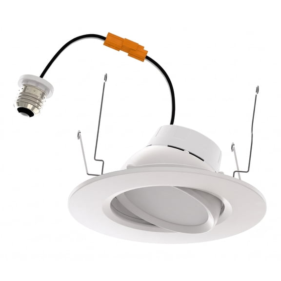 MaxLite Adjustable Gimbal LED Recessed Retrofit Downlight, 10W 120V 2700-5000K, High CRI, Dimmable, Selectable CCT, for Bedroom, Living Room