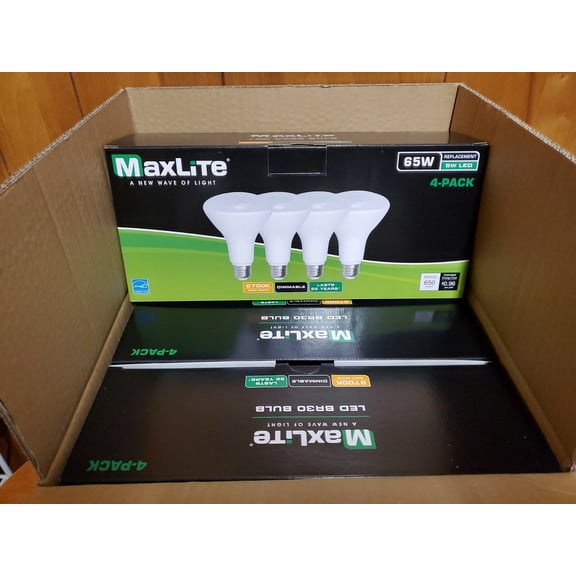 Maxlite 65W 2700K LED Dimmable Soft White Flood Light Bulb BR 30-E26 lot of 12