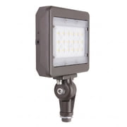 MaxLite Outdoor LED Flood Light, 29W, 120-277V, 5000K, Slim Profile, Knuckle Mount, Weather Resistant, Wide Beam, for Garage, Shed, Patio, Bronze