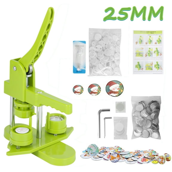 Maxmartt DIY Pin Button Maker Machine Badge Punch Press with 100Pcs Button Parts (1"/25mm,Circle)