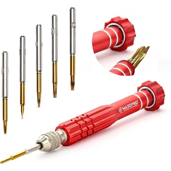 MaxoPro, CRV Multifunctional Aluminum Alloy Magnetic Head Screwdriver Set 5 Pieces
