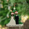 thumbnail image 1 of Maxora Personalized Christmas Ornament Marriage Couple 1st Christmas Ethic Skin Customized Ornament Free Customize, 1 of 8